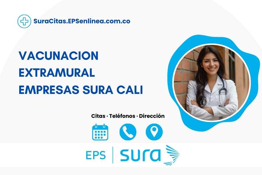 VACUNACION EXTRAMURAL EMPRESAS SURA CALI · Citas | Horarios y Teléfono]